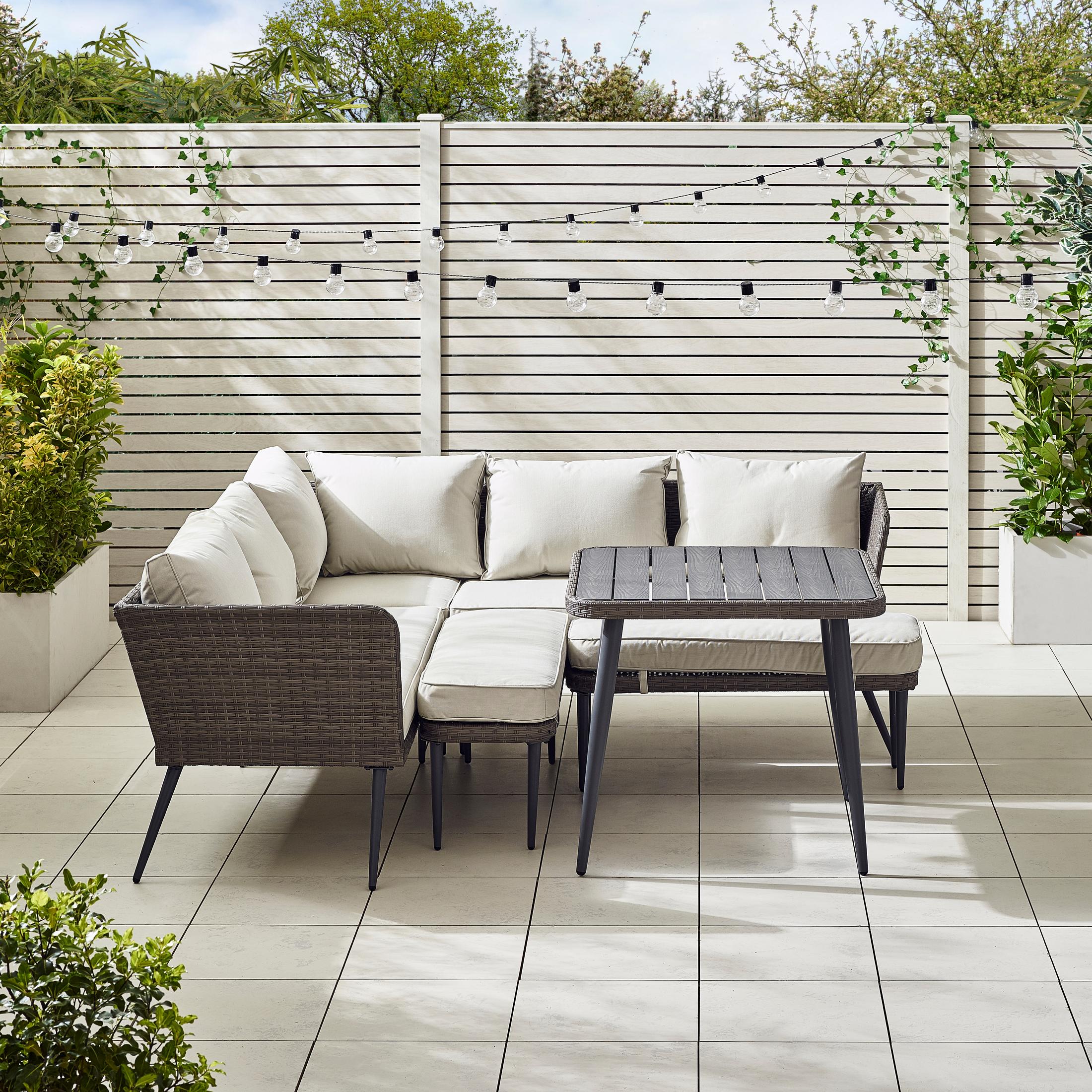 Seychelles Grey Rattan 9 Seat Corner Sofa Garden Dining Set — image 6