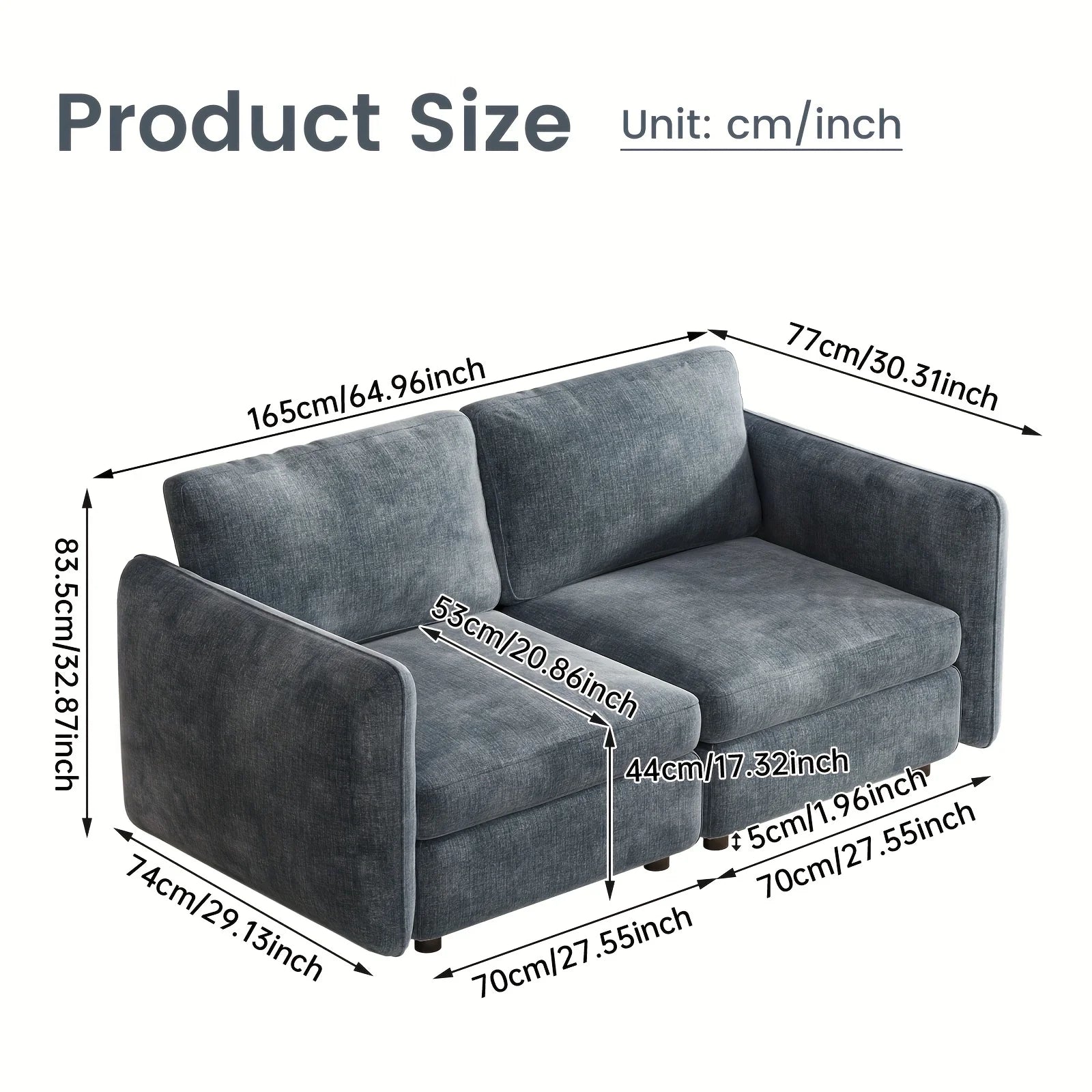 Contemporary Modular Sofa Set, Large Multi-Person Sectional Couch, Living Room Sofa Featuring Storage, Tofu Block U-Shape Sof