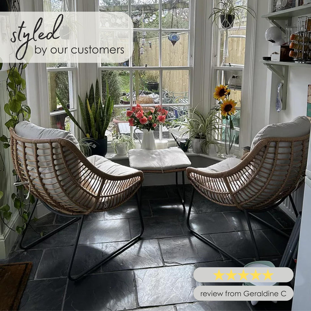 Tahiti Beige Rattan Garden Chair with Footstool — image 7