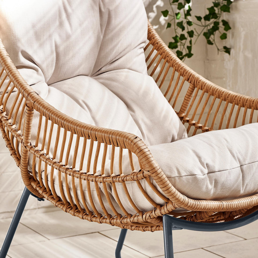 Tahiti Beige Rattan Garden Chair with Footstool — image 9
