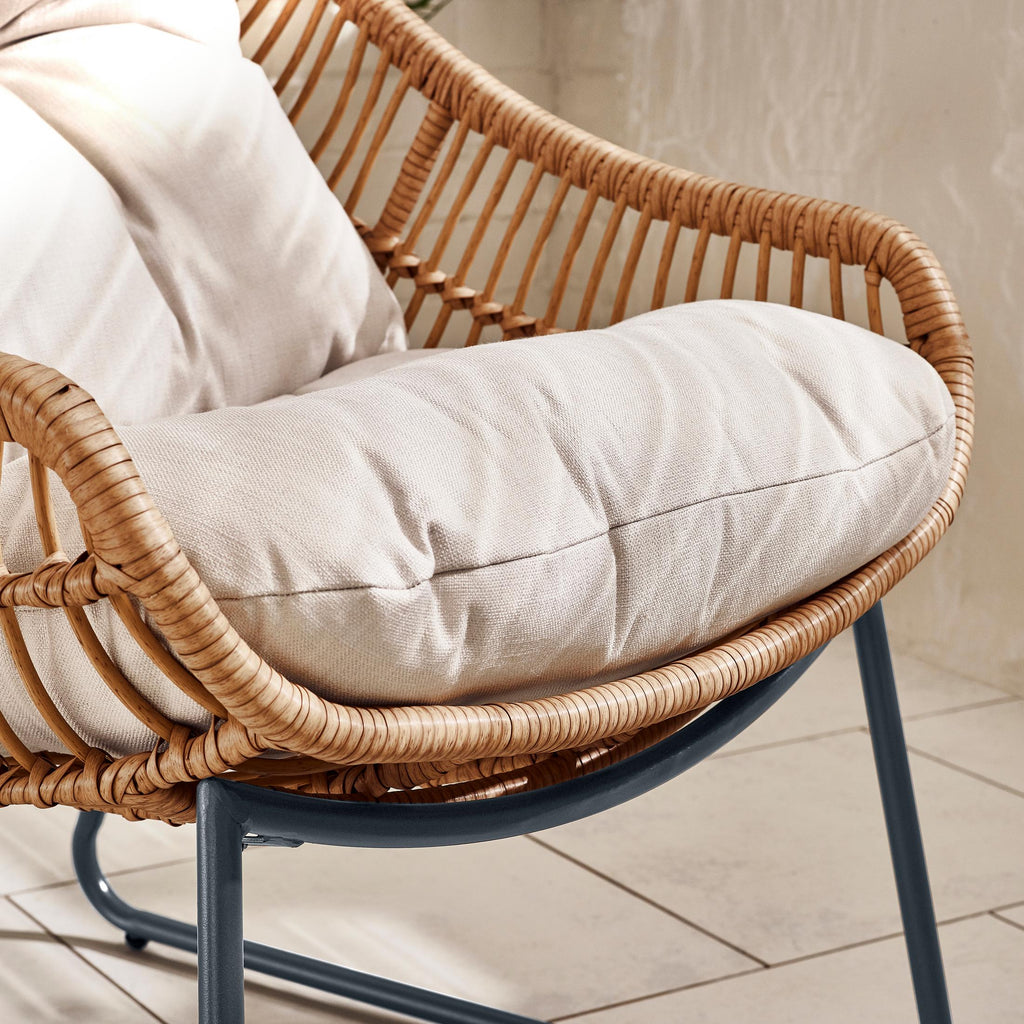 Tahiti Beige Rattan Garden Chair with Footstool — image 4
