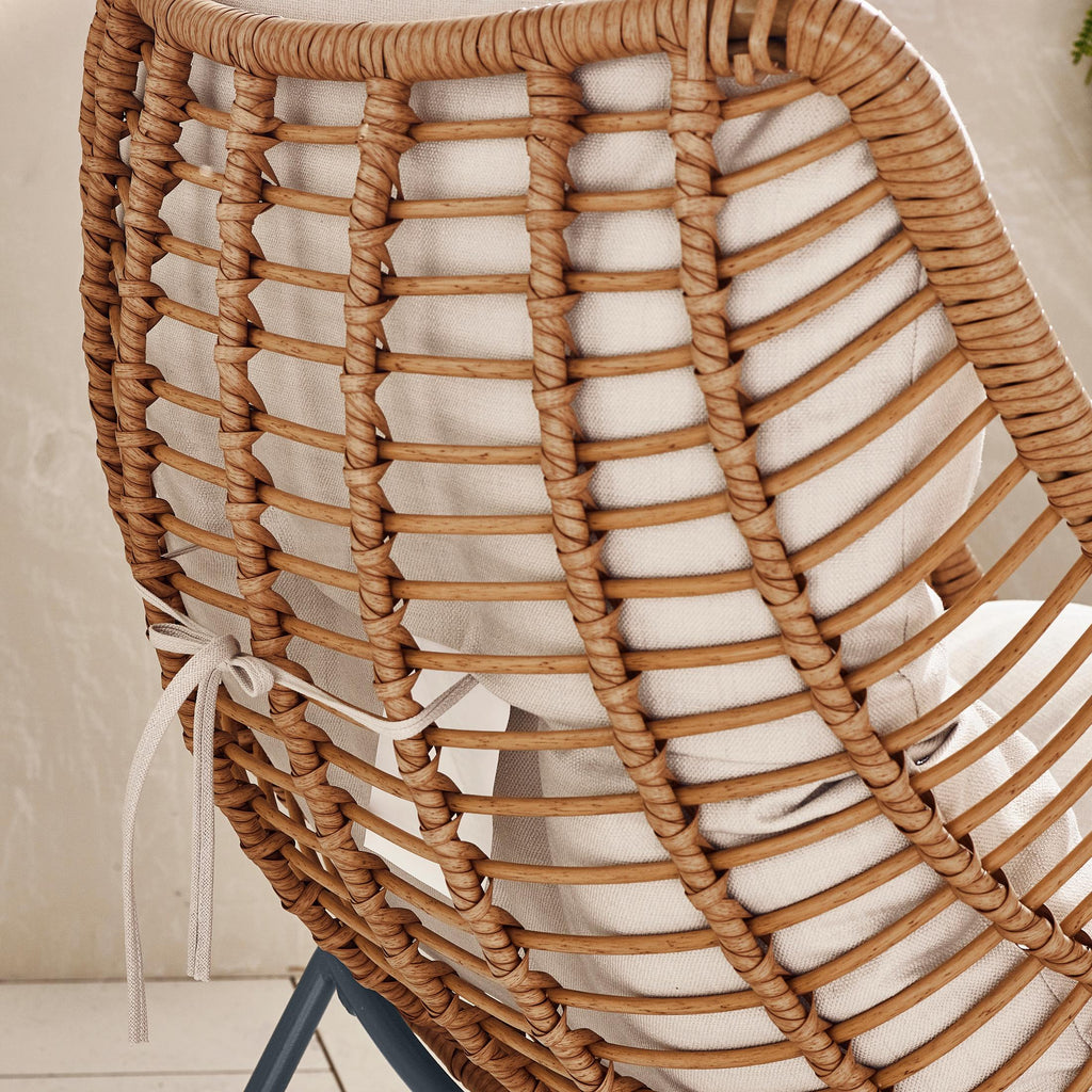 Tahiti Beige Rattan Garden Chair with Footstool — image 5