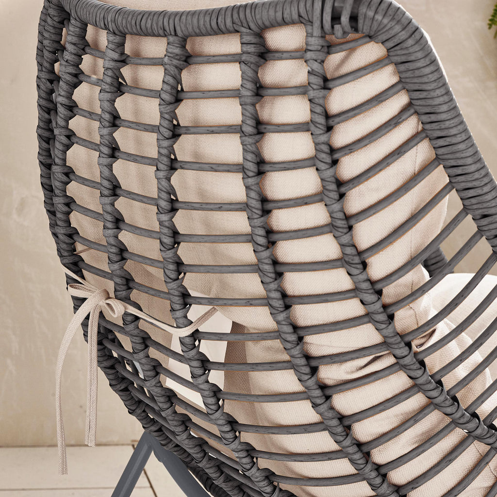 Tahiti Grey Rattan Garden Chair with Footstool — image 8