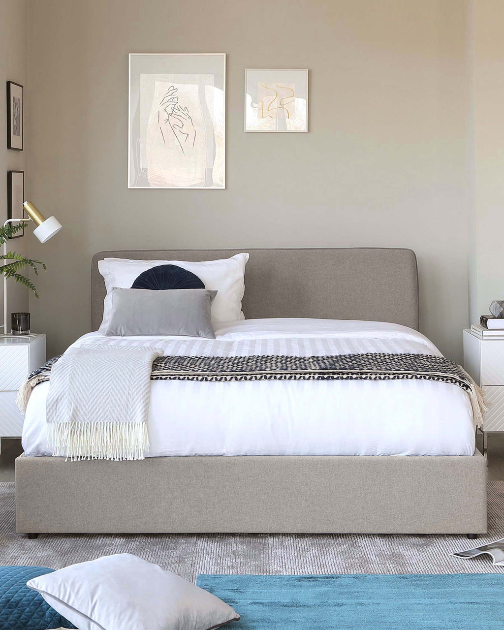 Turin Grey Fabric King Size Bed with Storage — image 7