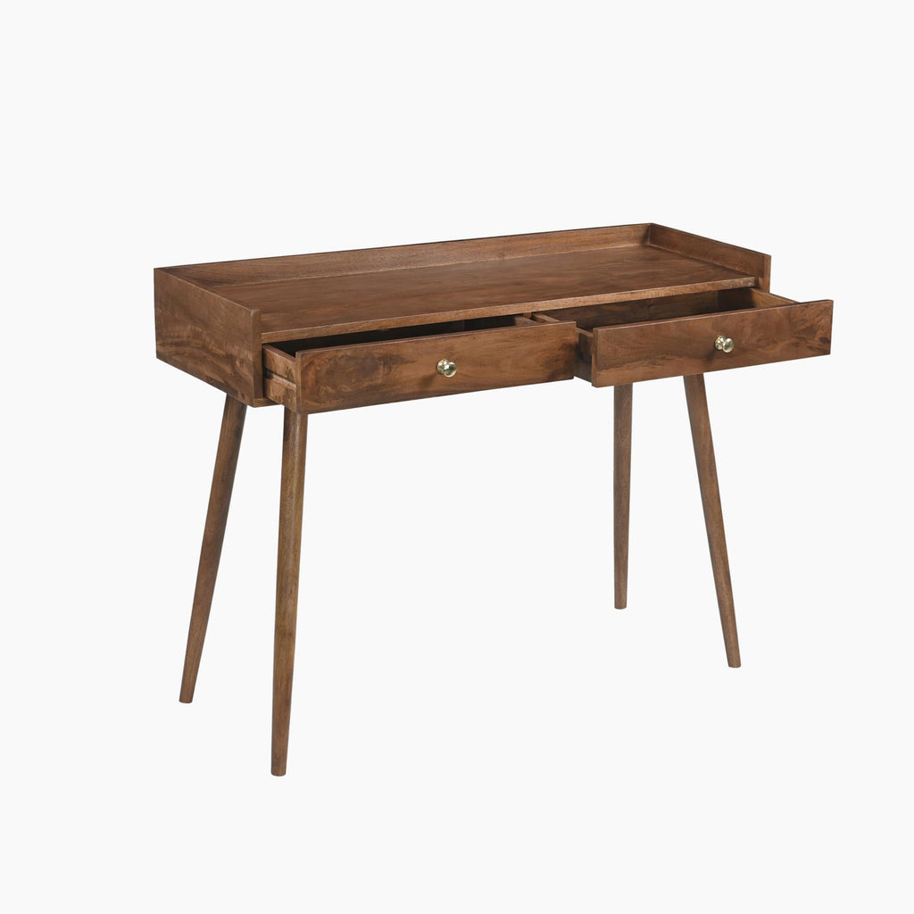 Vinson Rectangle Walnut Wood 2 Drawer Console Table — image 6