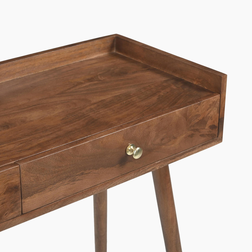 Vinson Rectangle Walnut Wood 2 Drawer Console Table — image 7