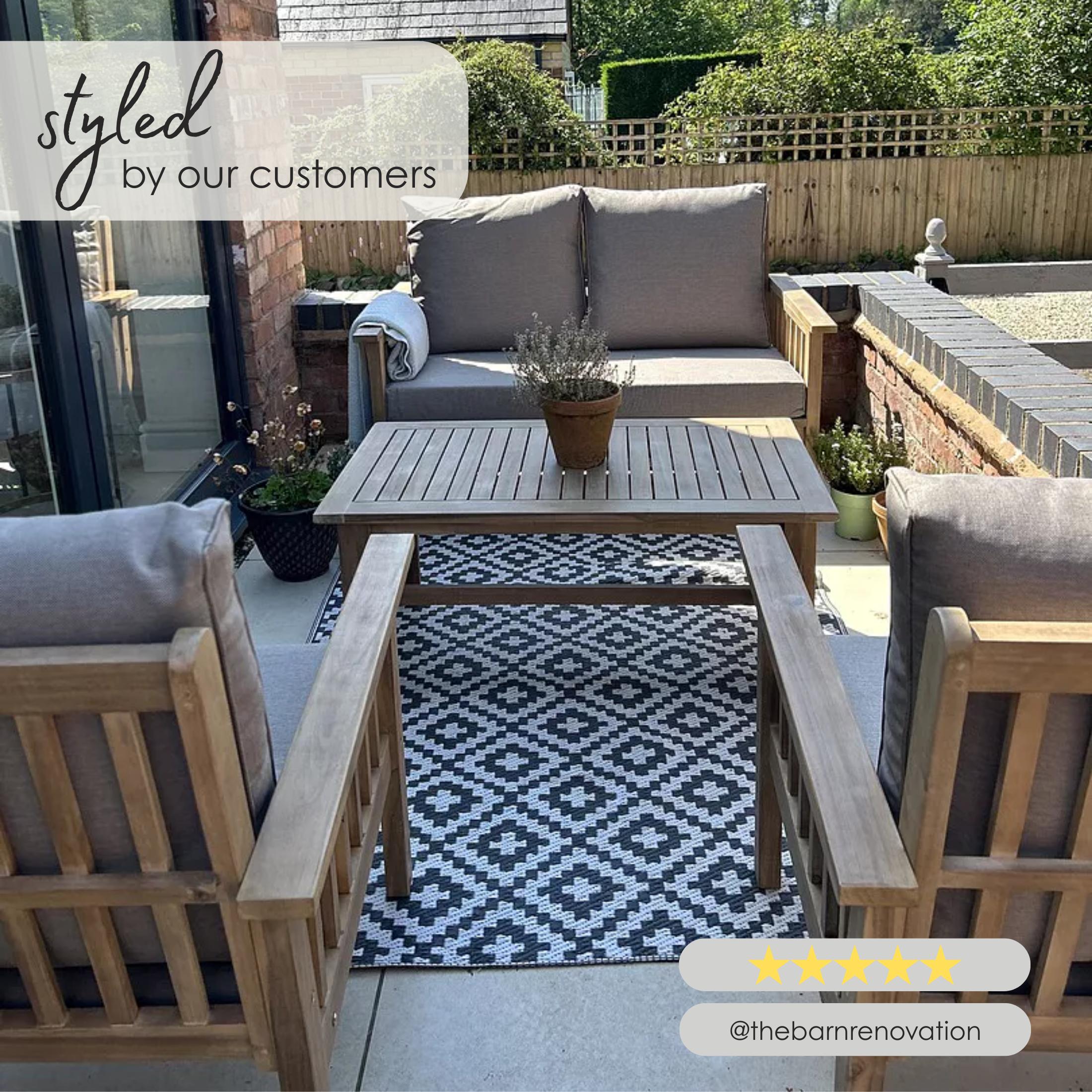 Vitur Wood & Cream 4 Seat Garden Sofa & Chairs Set — image 9