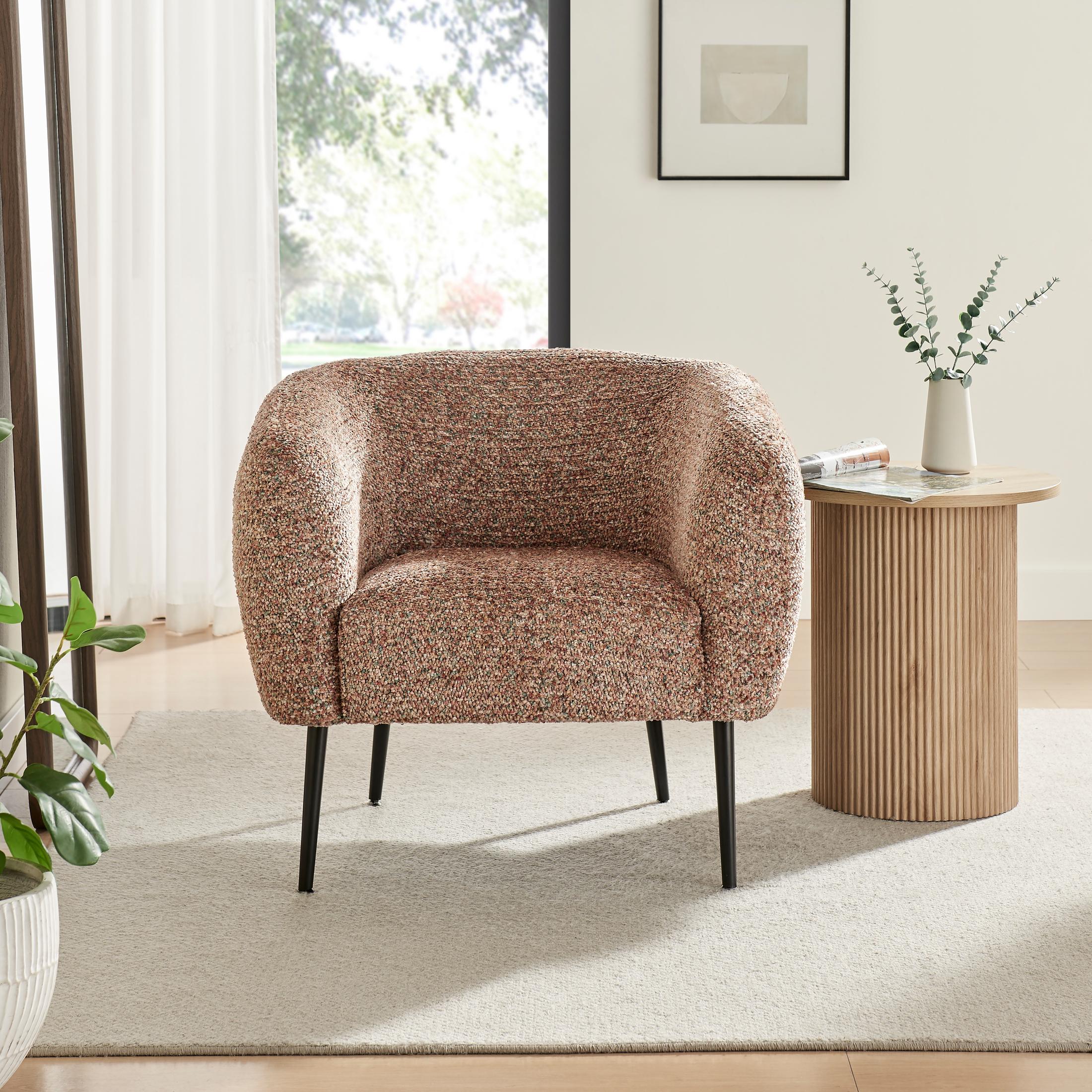 Veda Orange Fabric Accent Tub Chair — image 2
