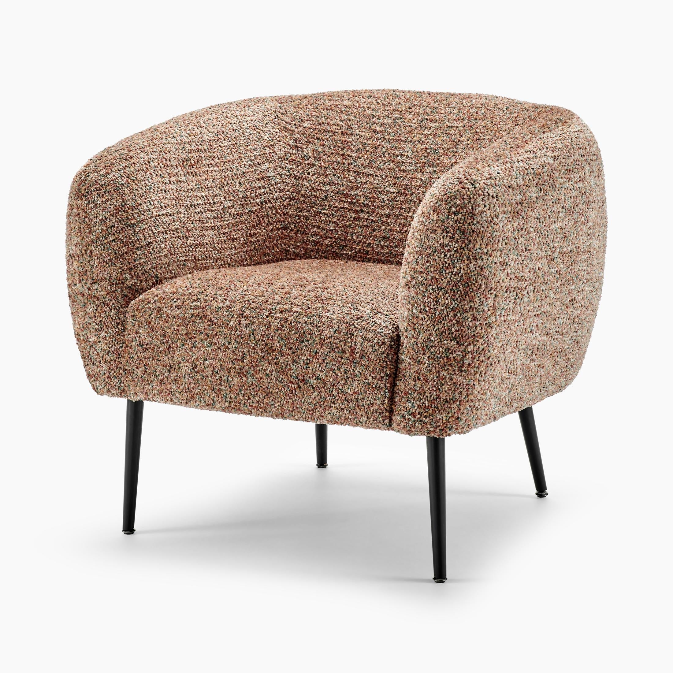 Veda Orange Fabric Accent Tub Chair — image 3