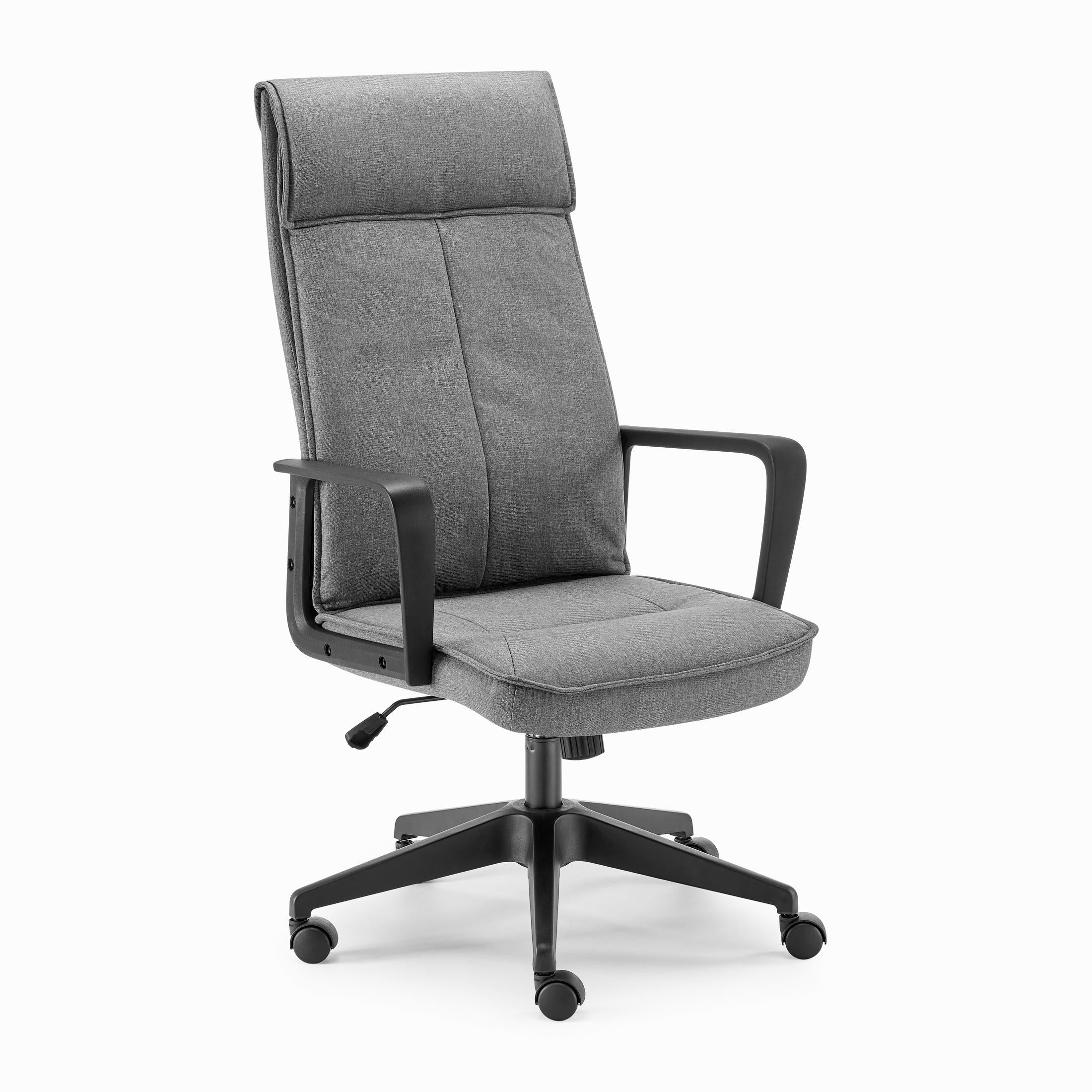 Vesper Dark Grey Linen Fabric Swivel Office Chair — image 3