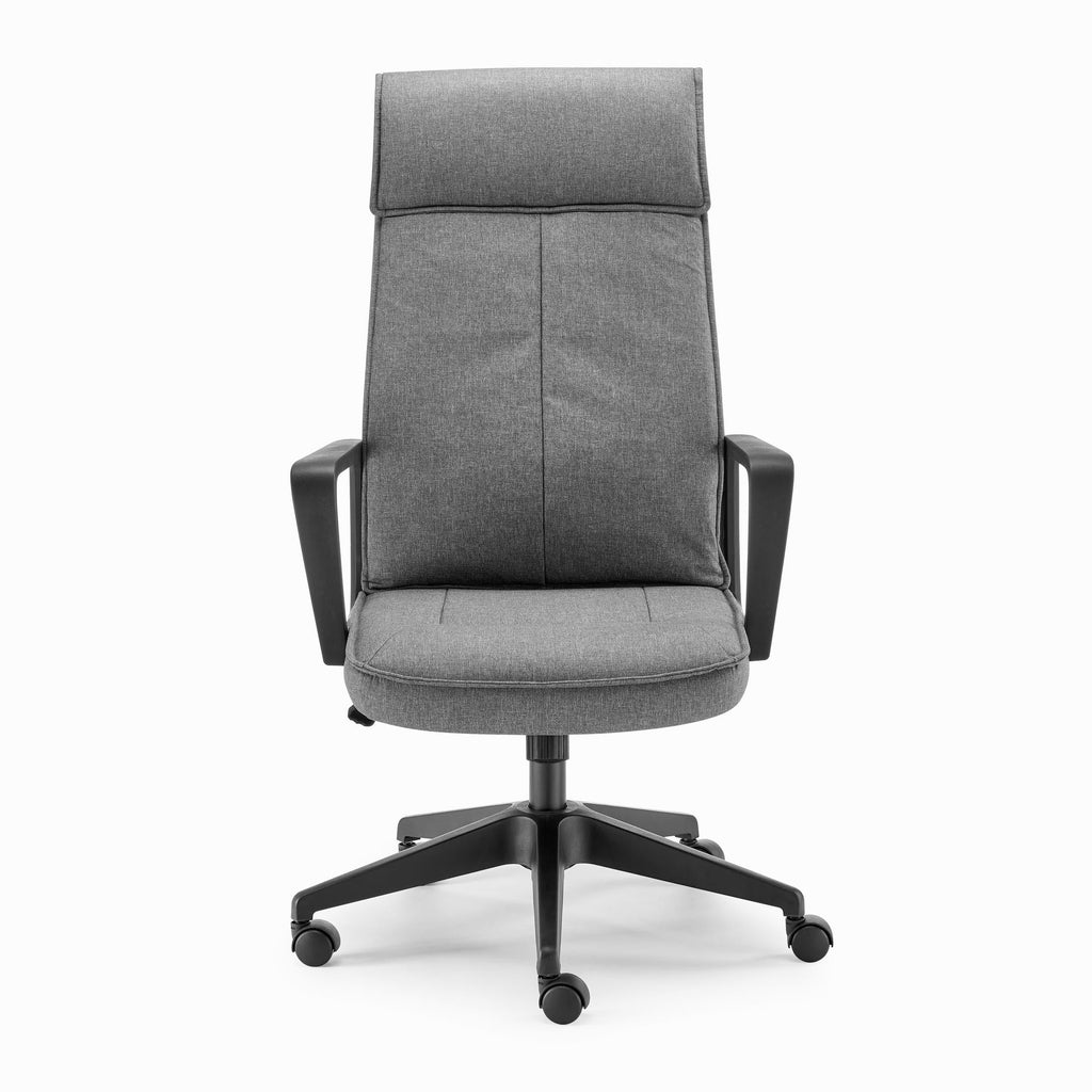 Vesper Dark Grey Linen Fabric Swivel Office Chair — image 4
