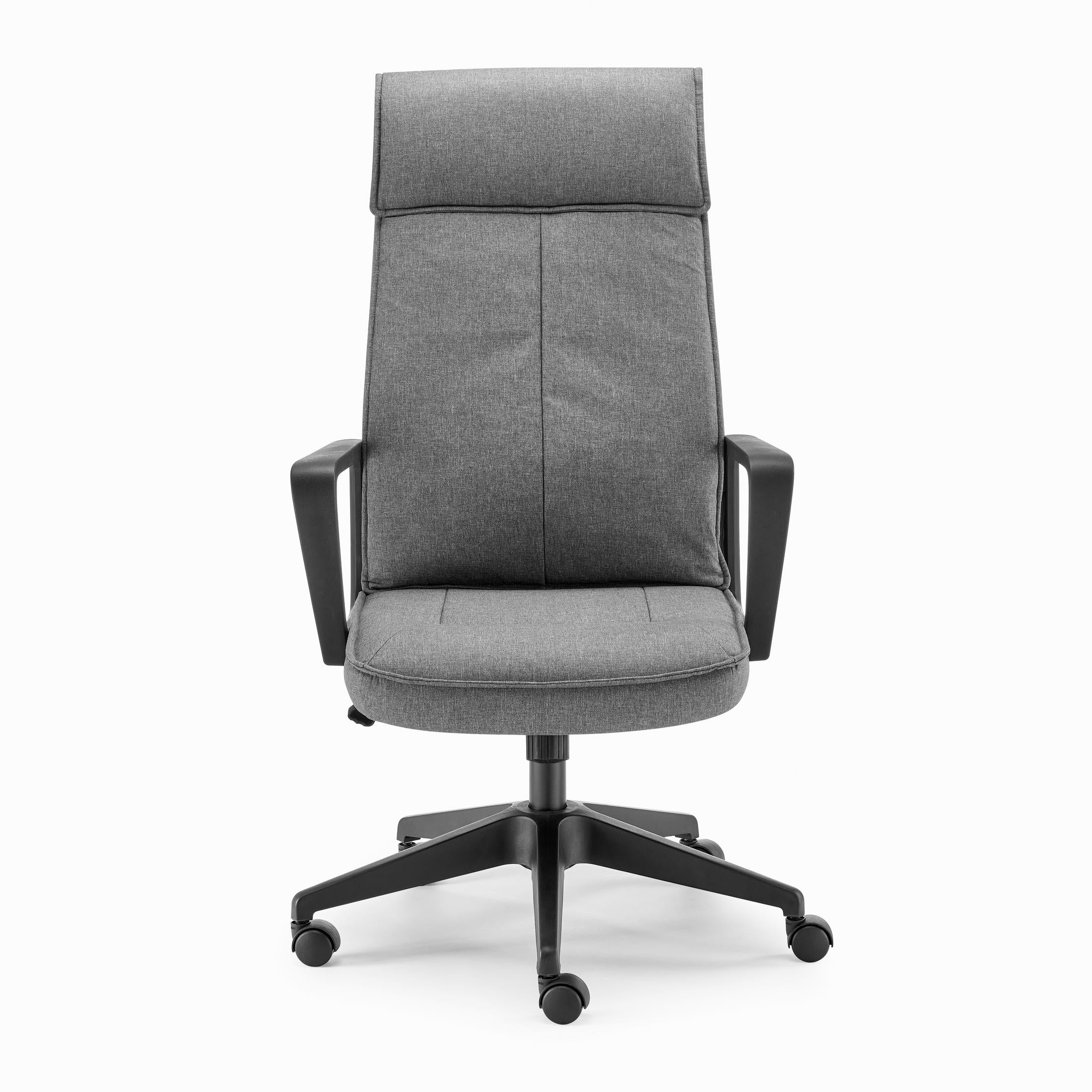 Vesper Dark Grey Linen Fabric Swivel Office Chair — image 4