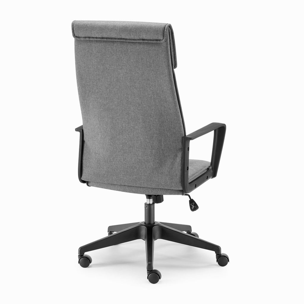 Vesper Dark Grey Linen Fabric Swivel Office Chair — image 5