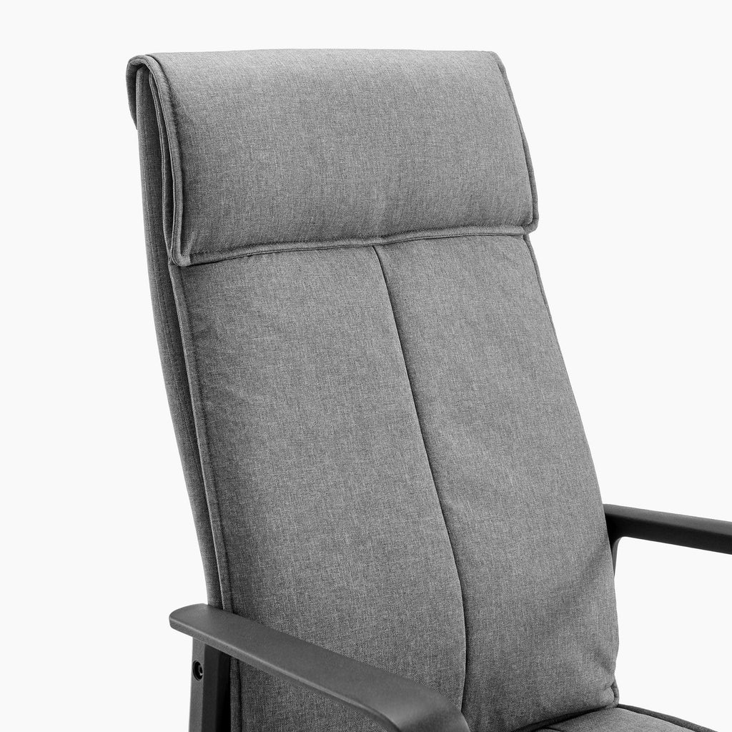 Vesper Dark Grey Linen Fabric Swivel Office Chair — image 6