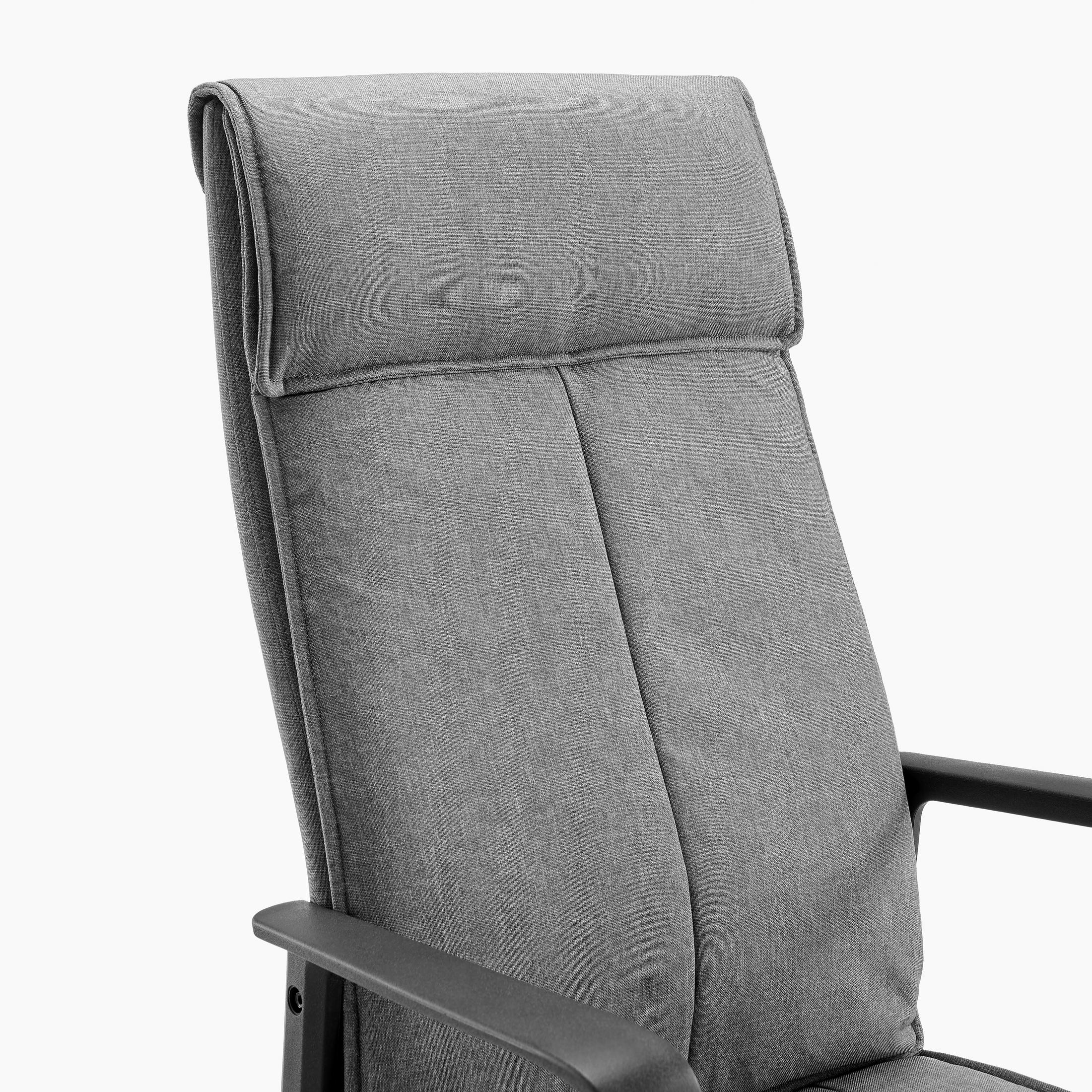 Vesper Dark Grey Linen Fabric Swivel Office Chair — image 6