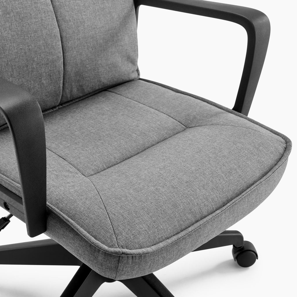 Vesper Dark Grey Linen Fabric Swivel Office Chair — image 7