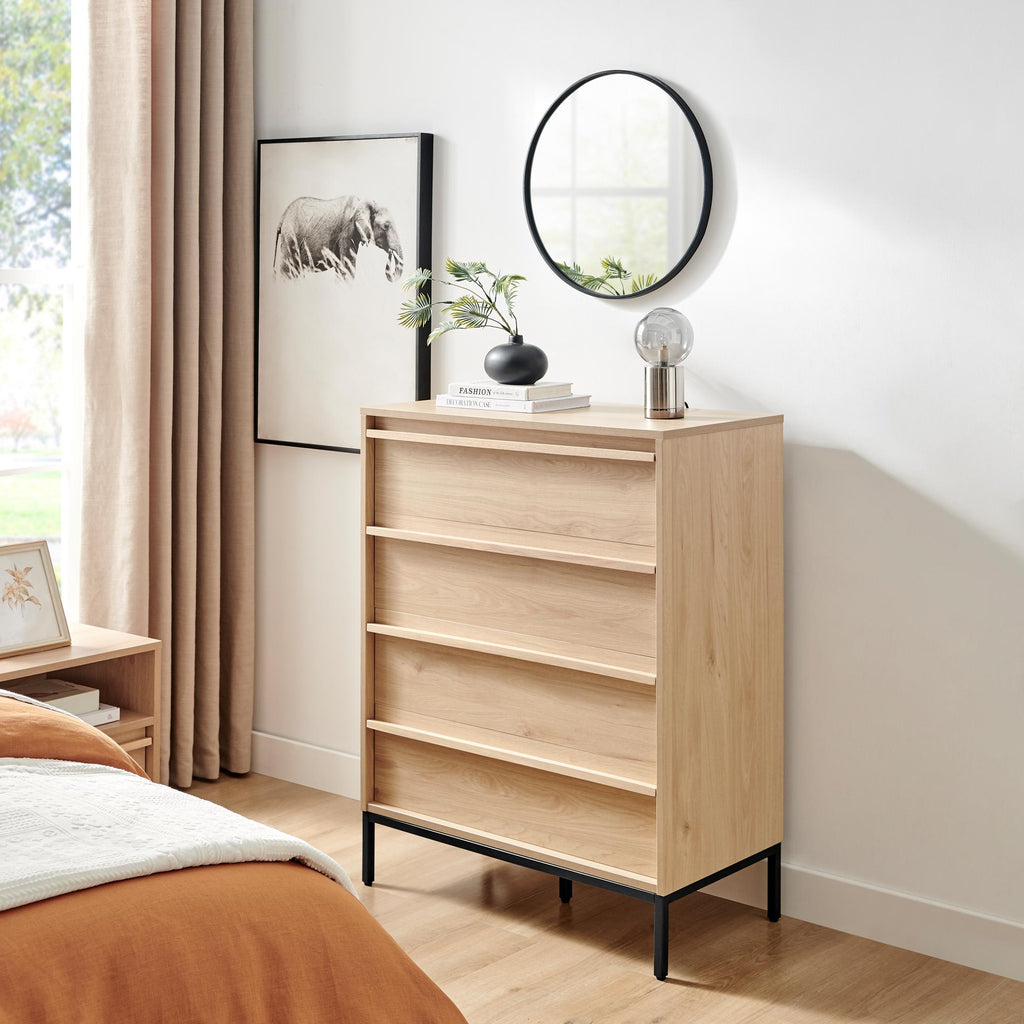 Svit Oak Effect 4 Drawer Tall Chest of Drawers — image 1