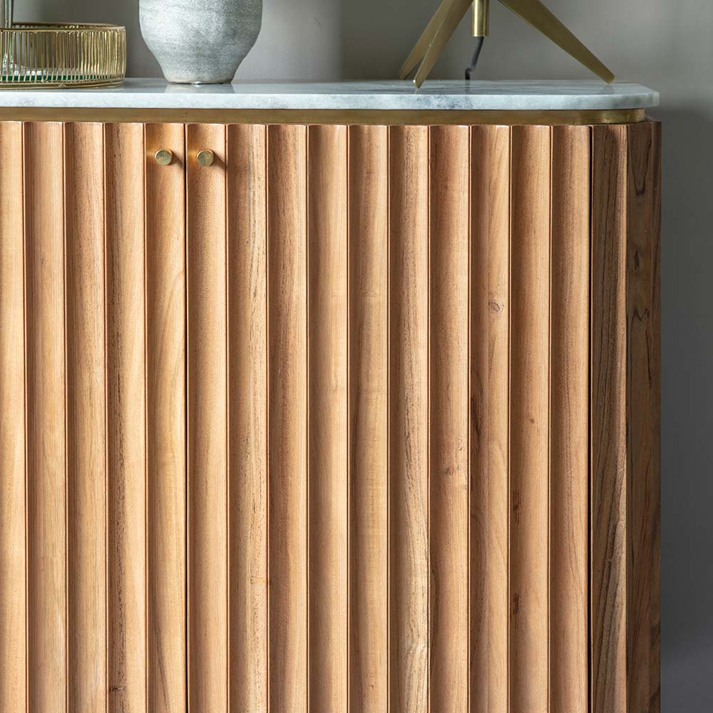 Flute Marble Drinks Cabinet in Natural — image 6