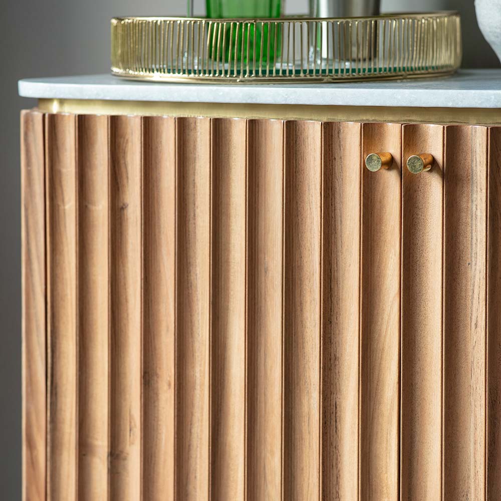 Flute Marble Drinks Cabinet in Natural — image 7