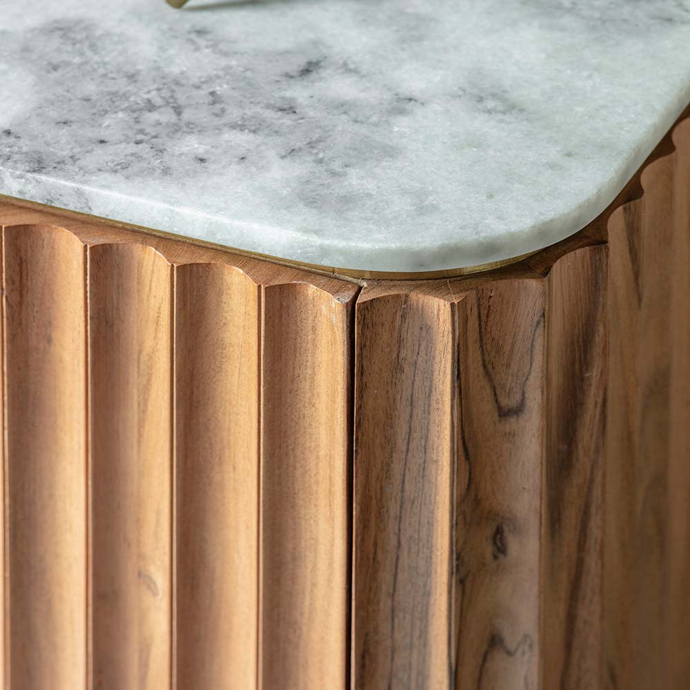 Flute Marble Drinks Cabinet in Natural — image 5