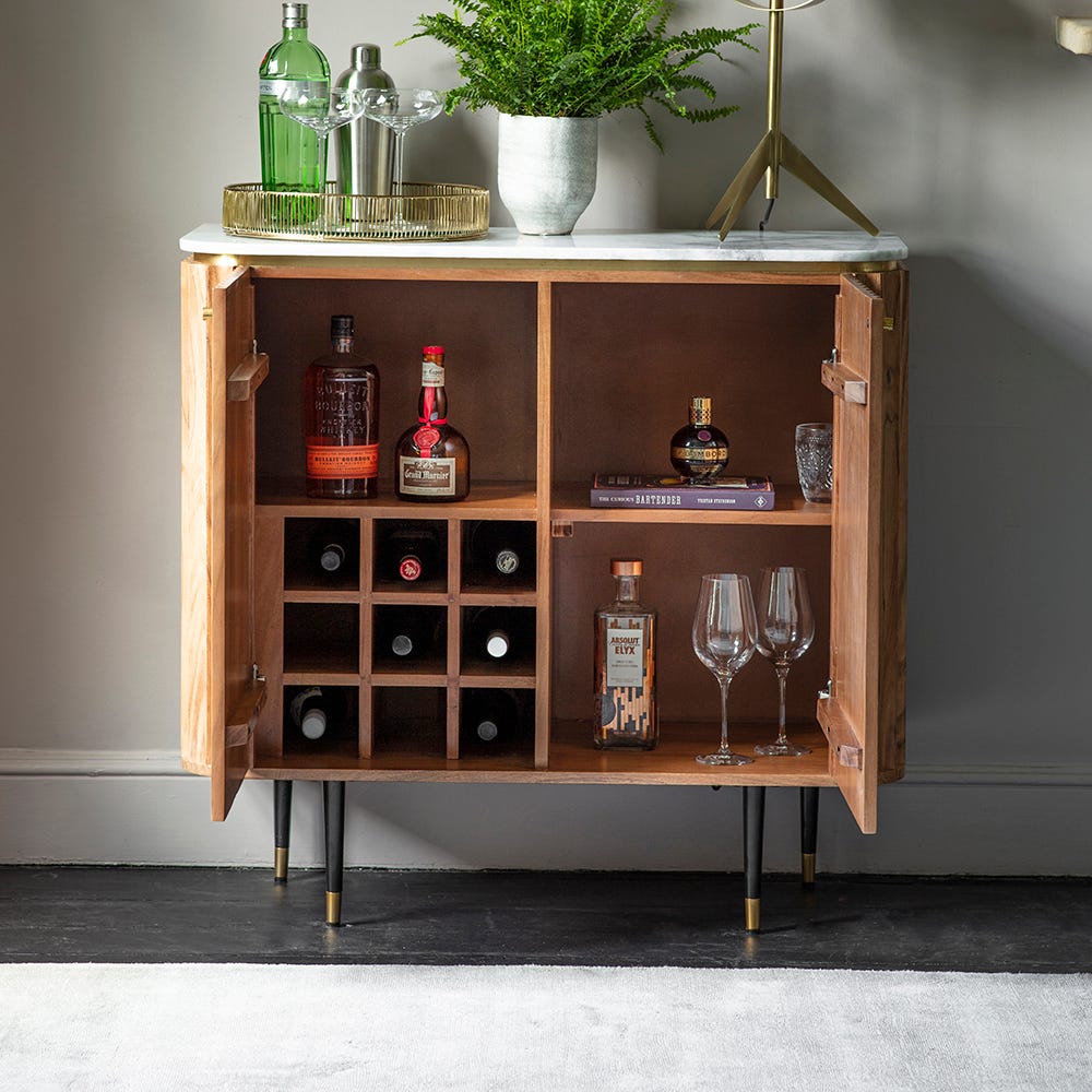 Flute Marble Drinks Cabinet in Natural — image 9