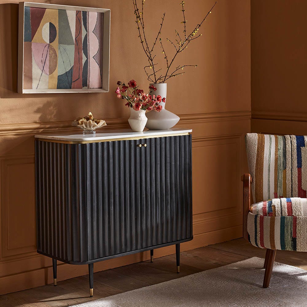 Flute Marble Drinks Cabinet in Black — image 7