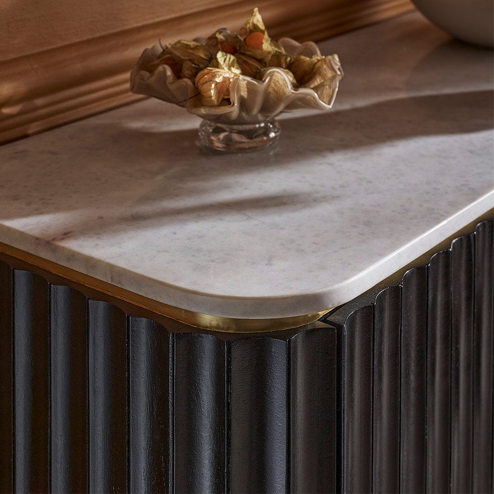 Flute Marble Drinks Cabinet in Black — image 3