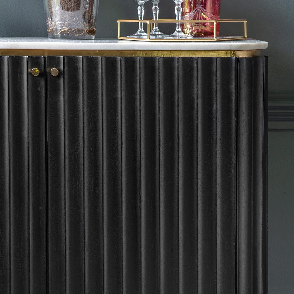 Flute Marble Drinks Cabinet in Black — image 8