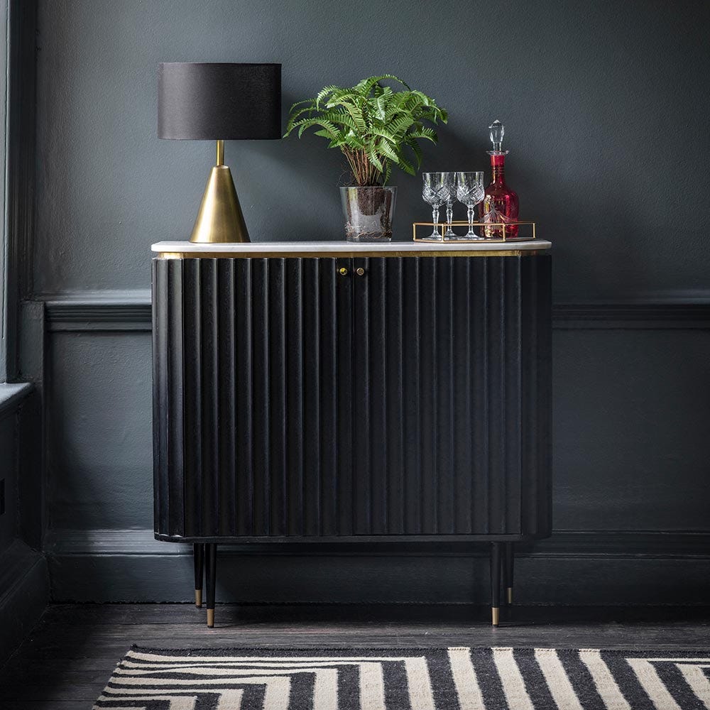 Flute Marble Drinks Cabinet in Black — image 9