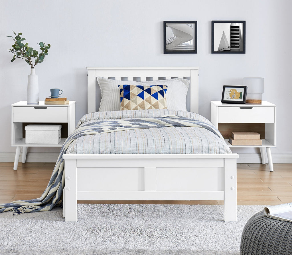 Azure White Solid Pine Single Bed Frame — image 2