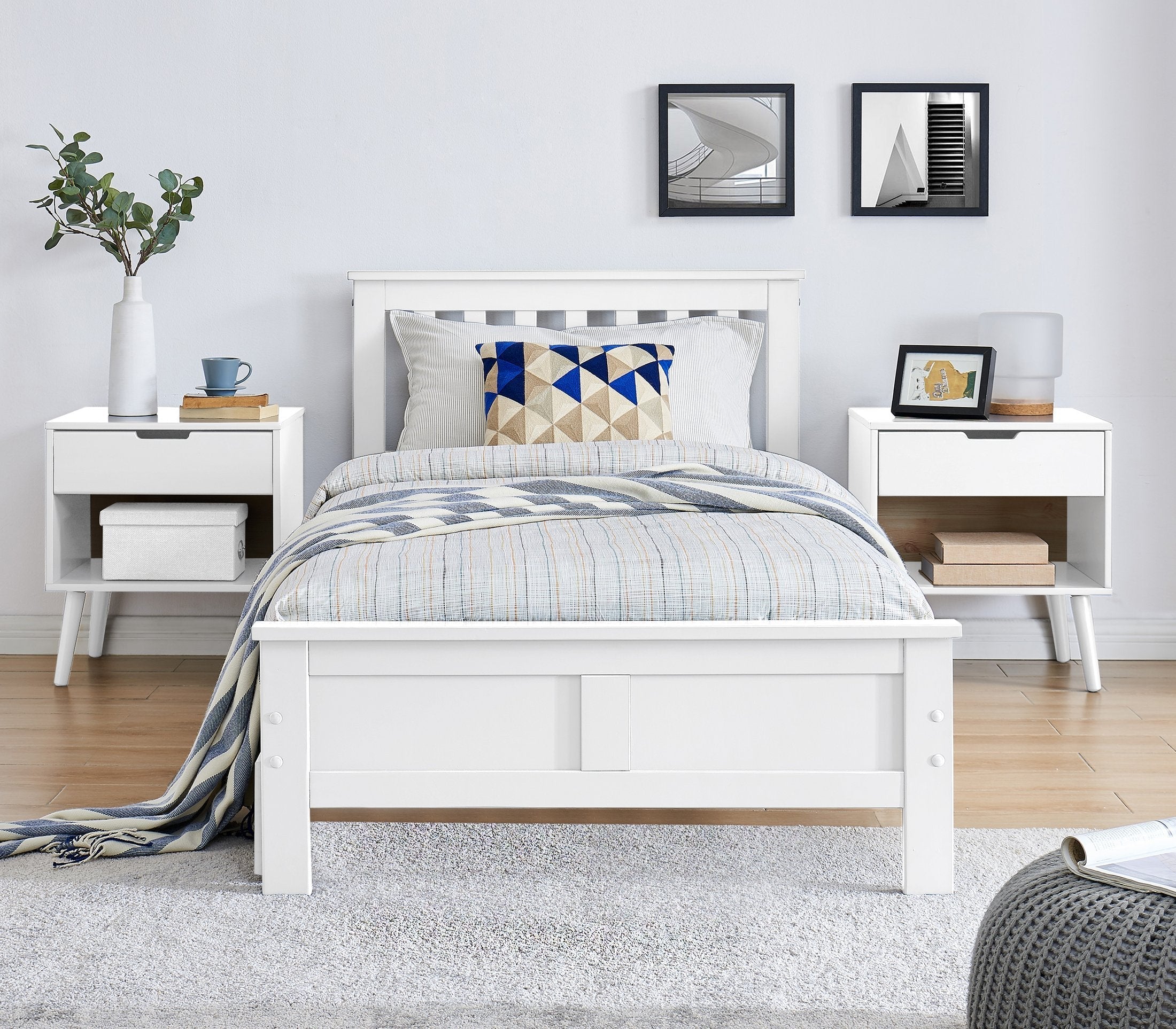 Azure White Solid Pine Single Bed Frame — image 8