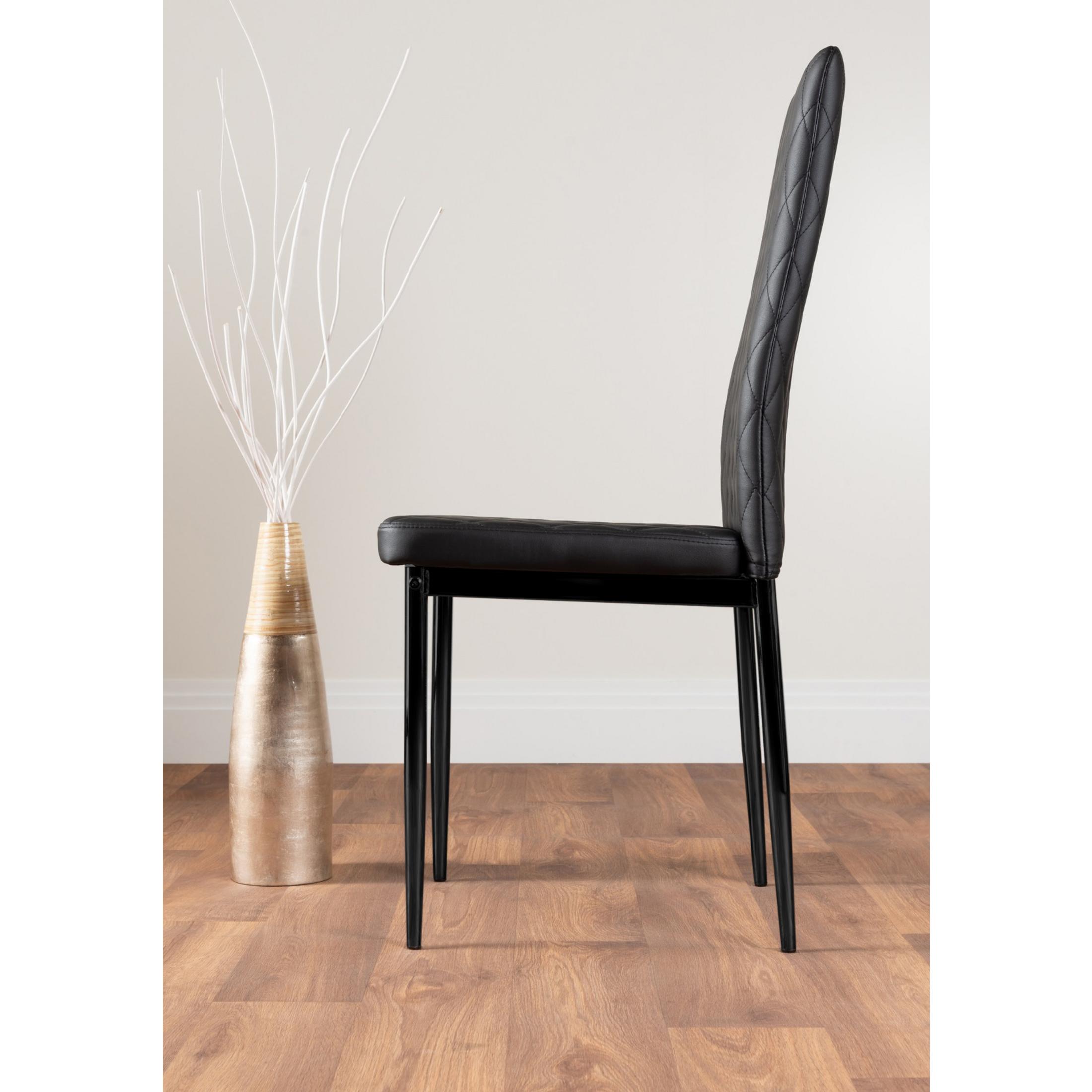 Koko Walnut Effect Round Dining Table & 4 Black Milan Black Leg Chairs — image 9