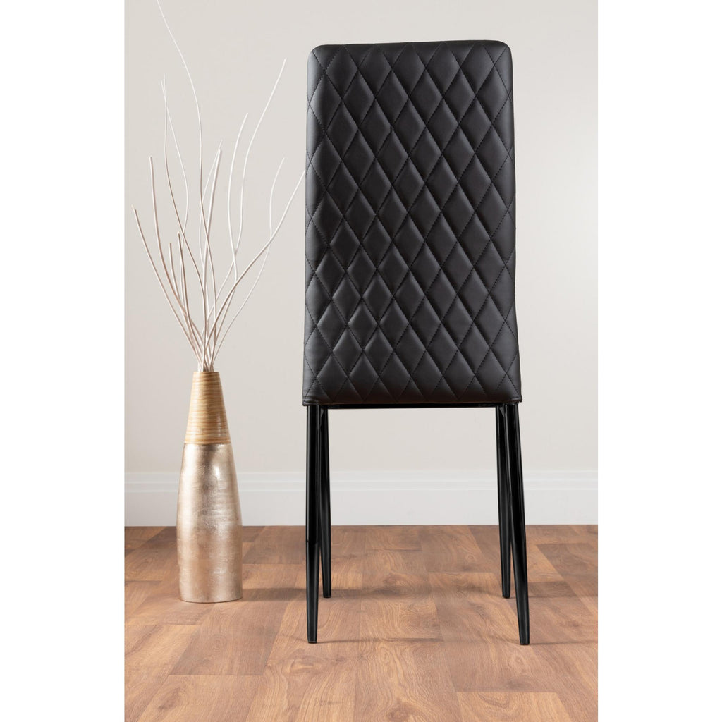 Koko Walnut Effect Round Dining Table & 4 Black Milan Black Leg Chairs — image 10