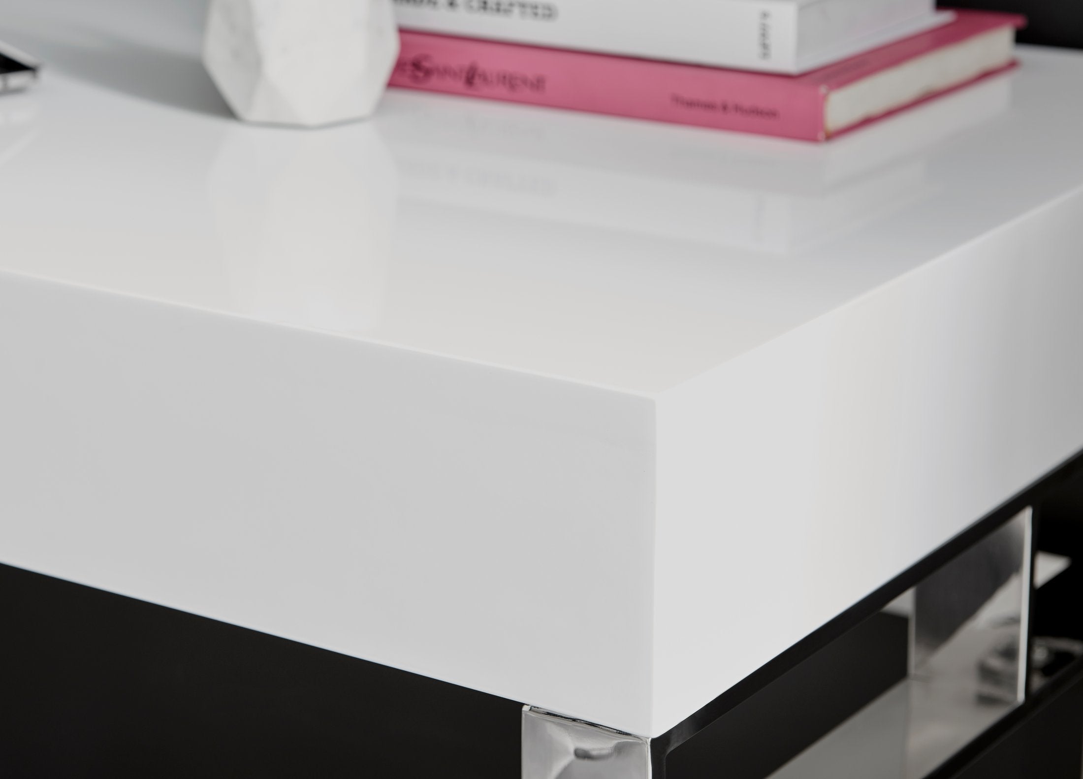 Cambridge White High Gloss 1 Drawer Dresser Desk — image 5