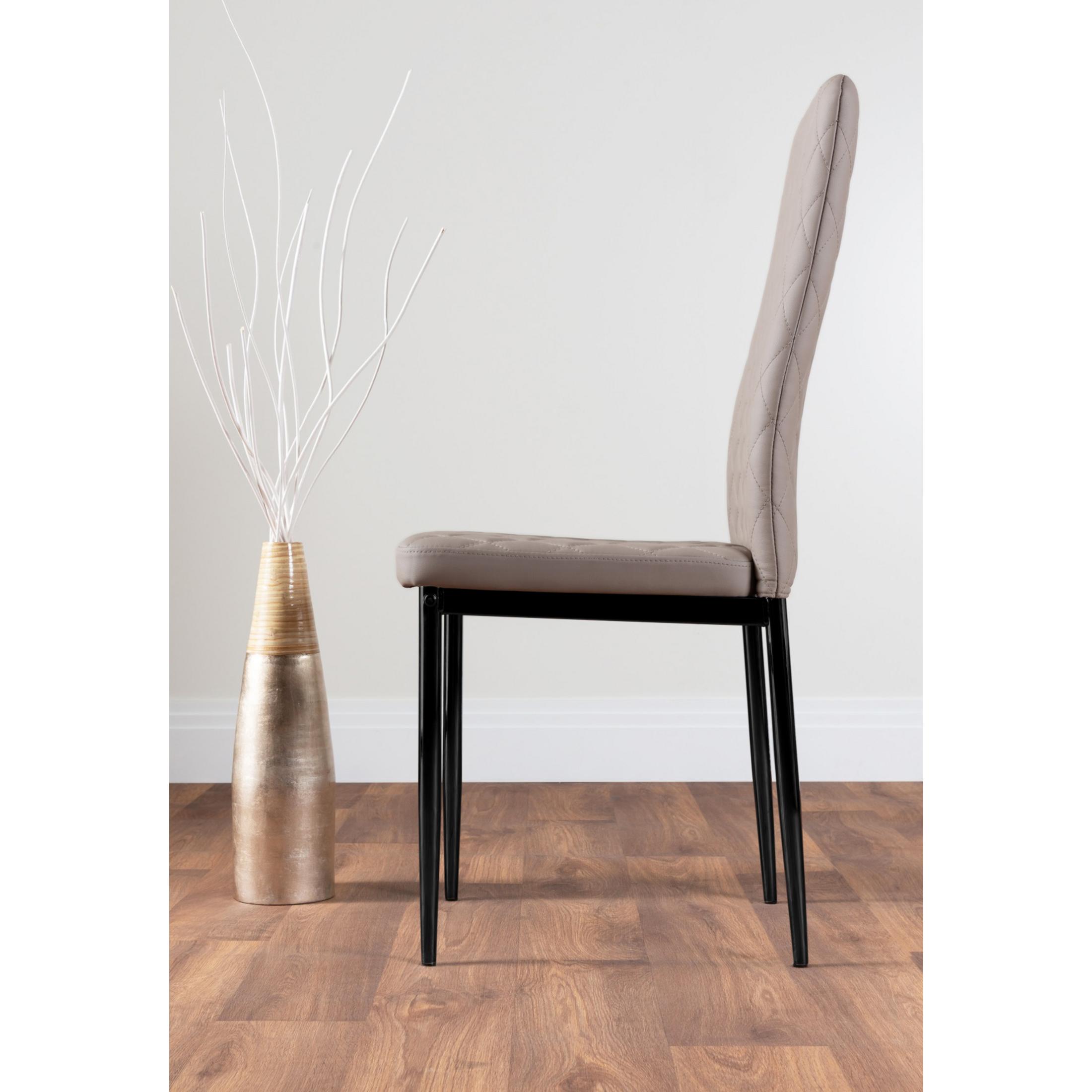 Koko Oak Effect Round Dining Table & 4 Cappuccino Milan Black Leg Chairs — image 9