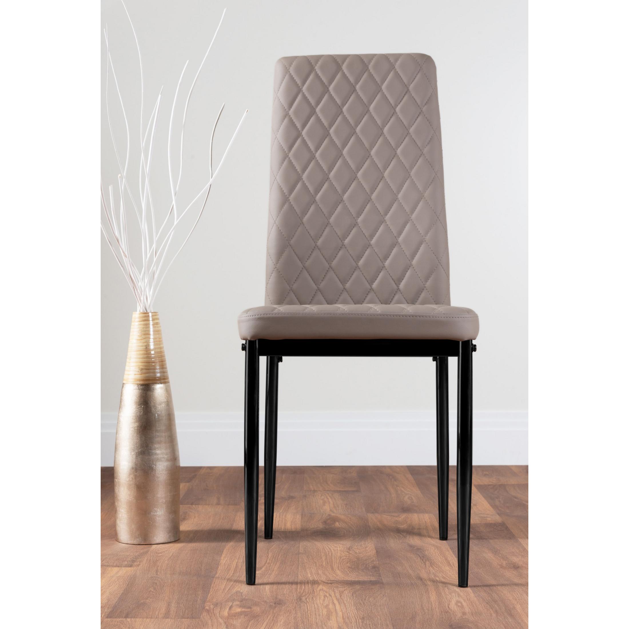 Koko Oak Effect Round Dining Table & 4 Cappuccino Milan Black Leg Chairs — image 8