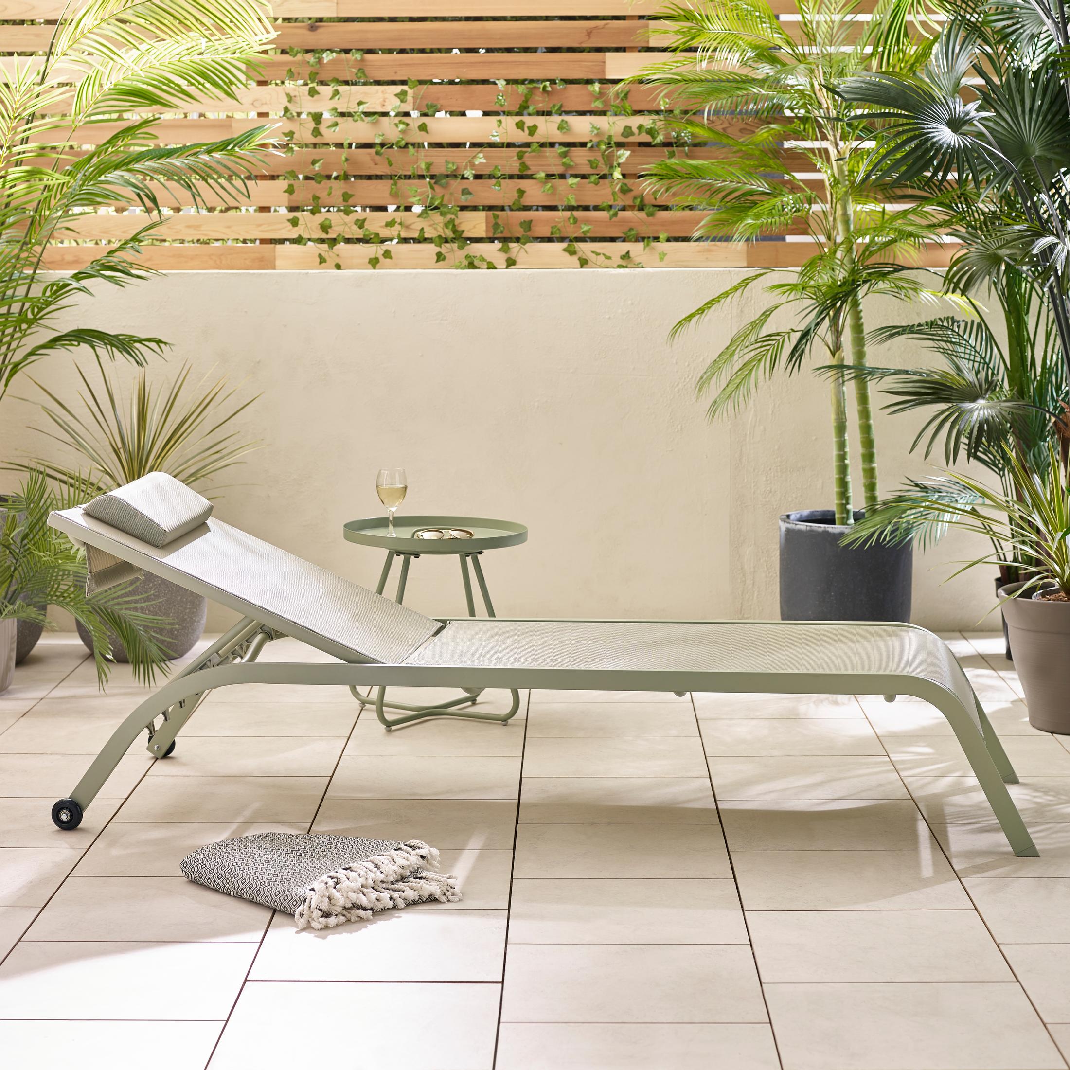 2x Corsica Green Metal & Textilene Sun Loungers — image 3