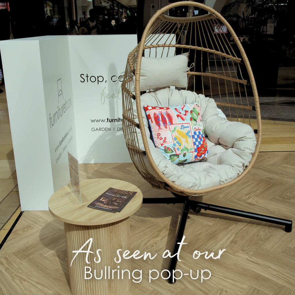 Beige Rattan & Cream Garden Hanging Egg Chair Seat — image 10