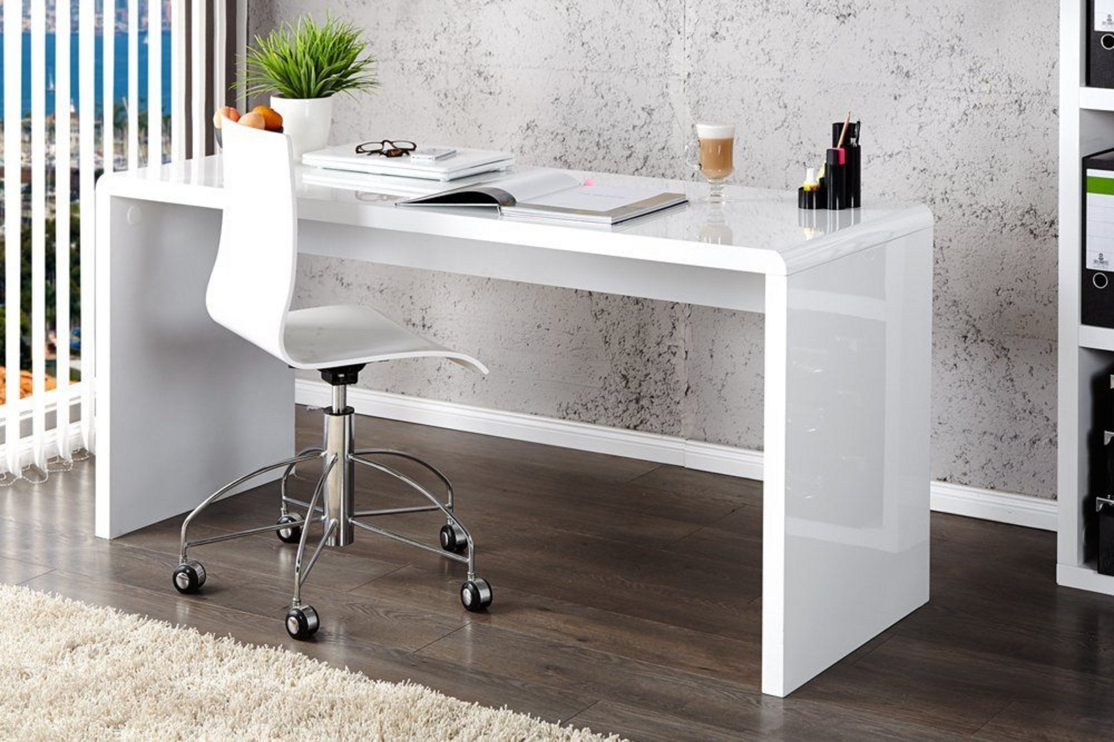 Enzo White High Gloss Desk — image 4