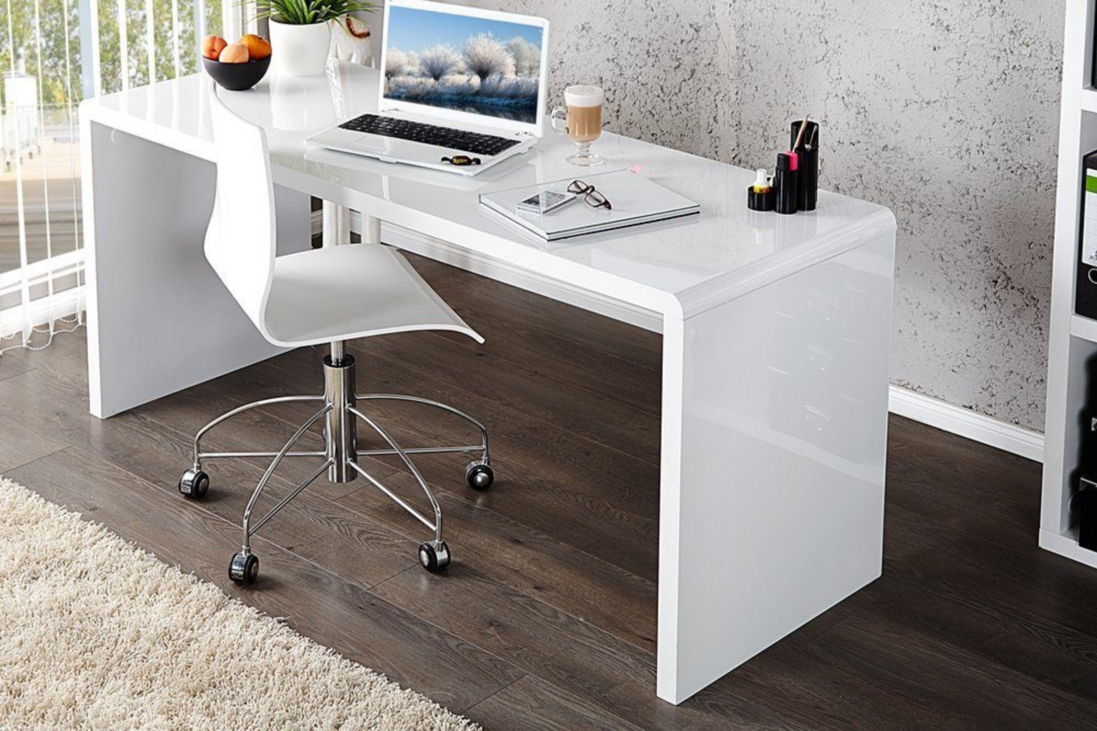 Enzo White High Gloss Desk — image 3