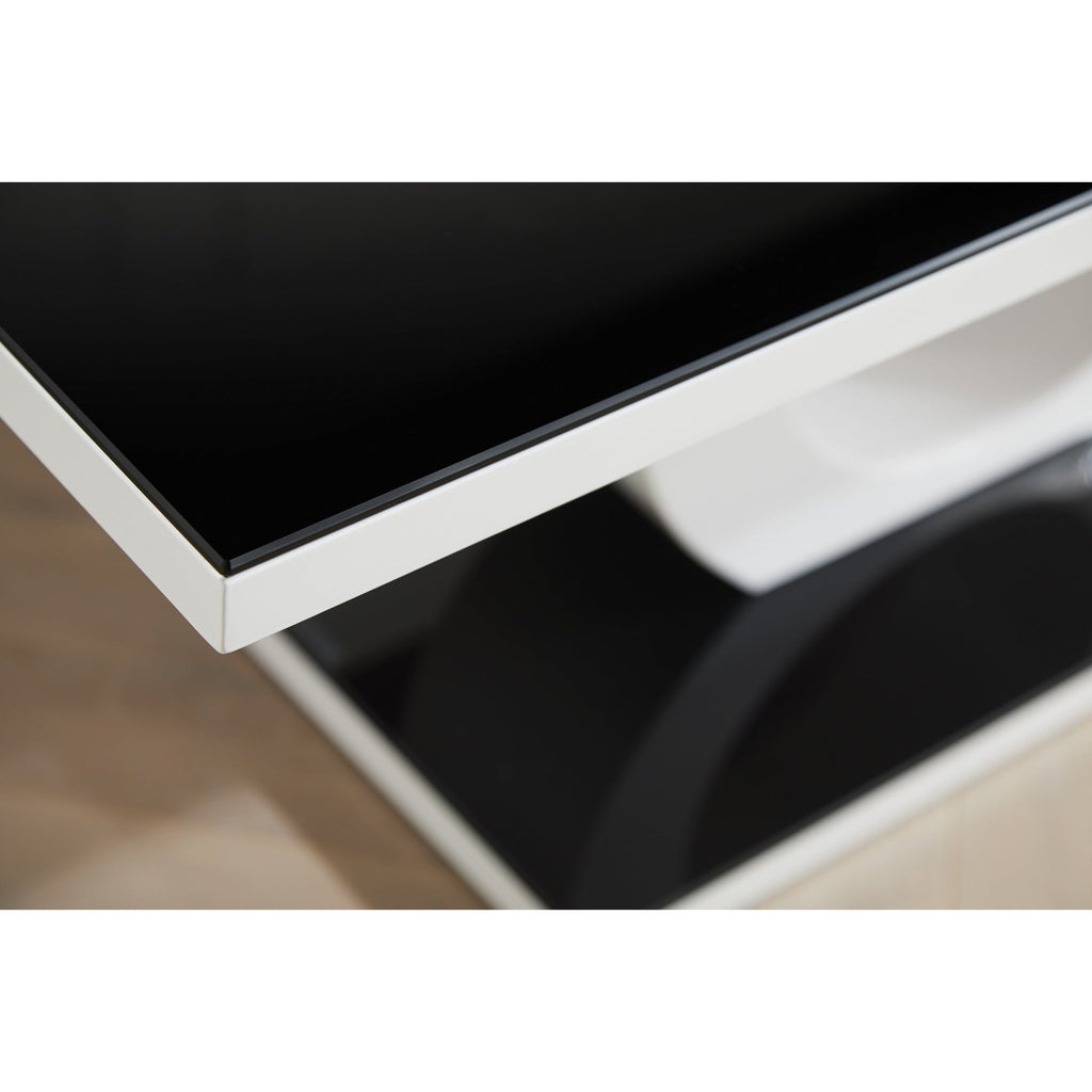 Giovani Rectangular Black Glass and White High Gloss Coffee Table — image 10