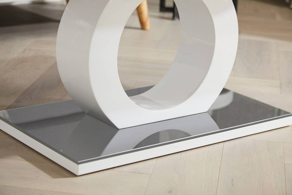 Giovani Rectangular Grey Glass and White High Gloss Coffee Table — image 10