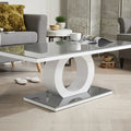 Giovani Rectangular Grey Glass and White High Gloss Coffee Table — image 1