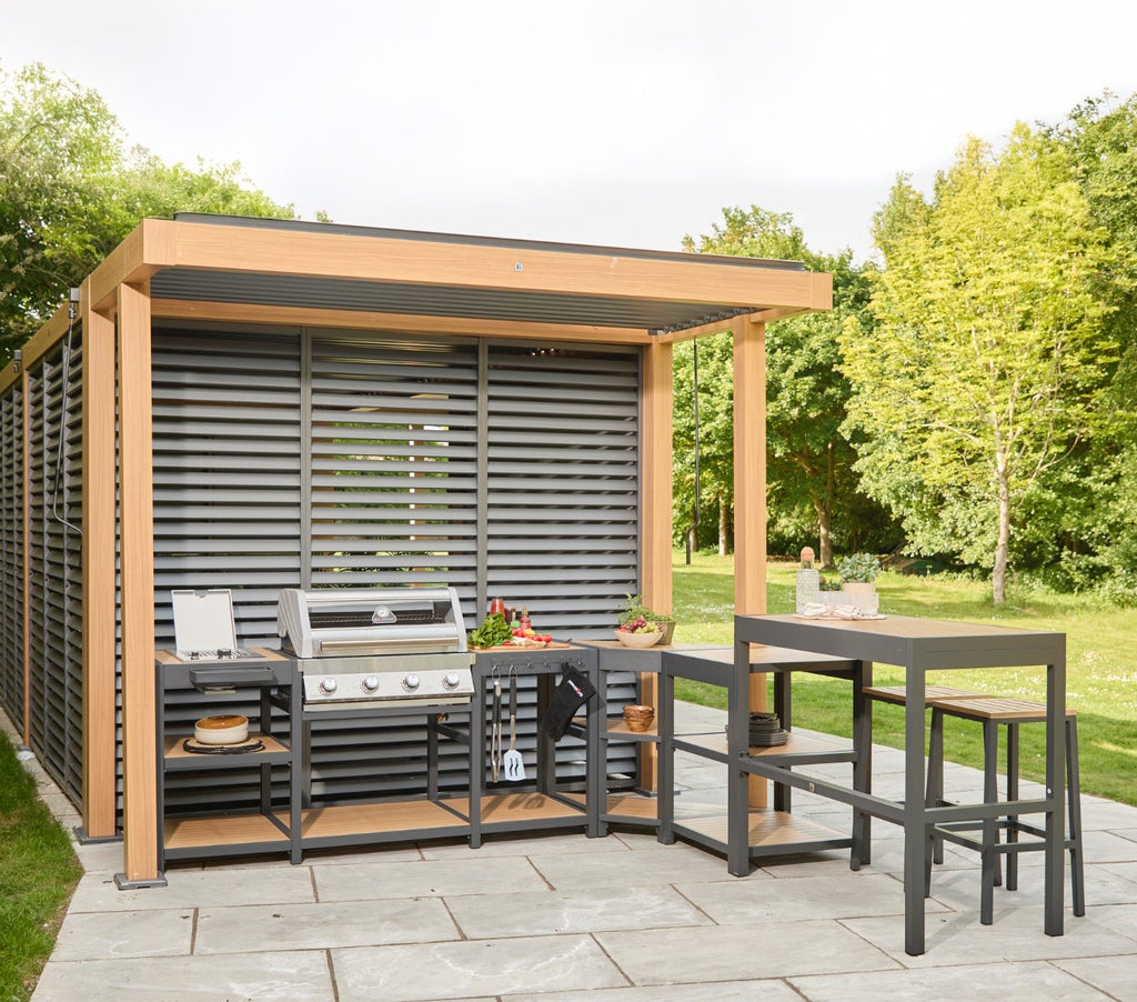 Savannah Outdoor Kitchen Angled Corner Unit - Oak — image 3