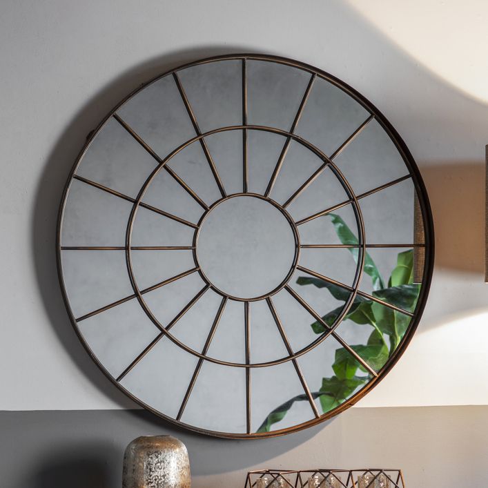 Battersea Industrial Round Window Pane Mirror 100.5x100.5cm — image 3