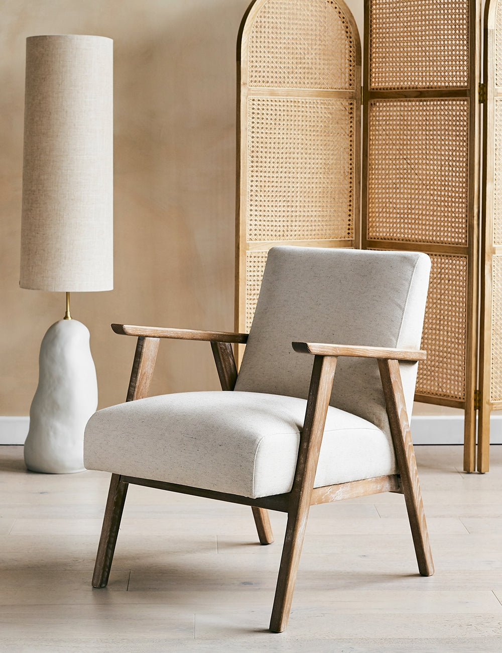 Jessica Natural Linen Armchair — image 1