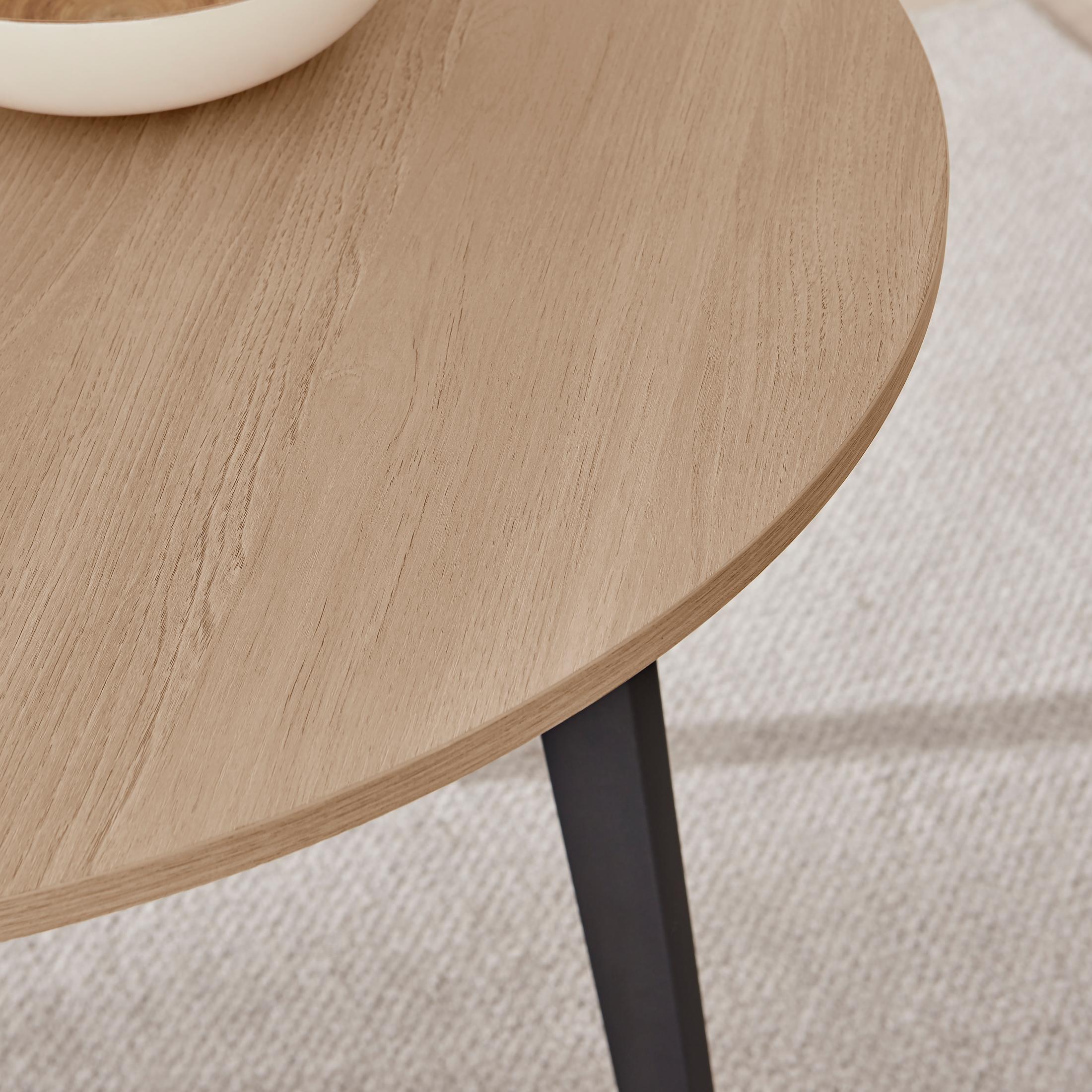 Koko Oak Effect Round Dining Table & 4 Cappuccino Milan Black Leg Chairs — image 4