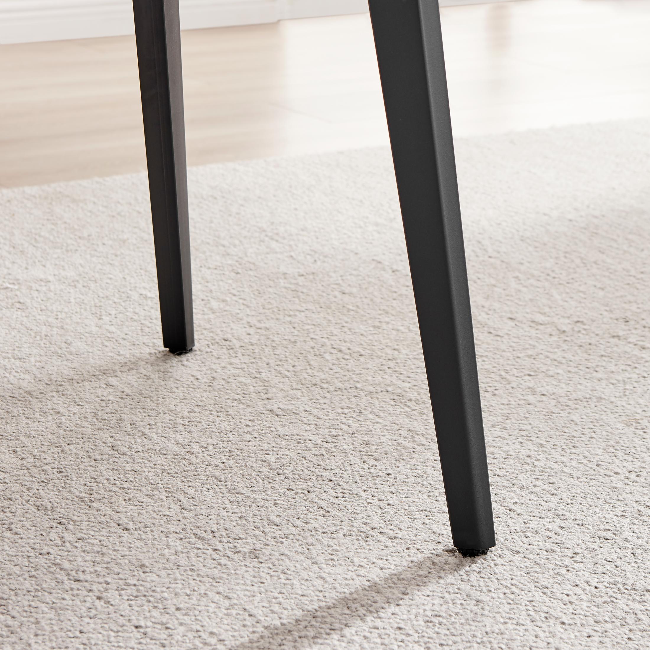 Koko Walnut Effect Round Dining Table & 4 Black Milan Black Leg Chairs — image 6