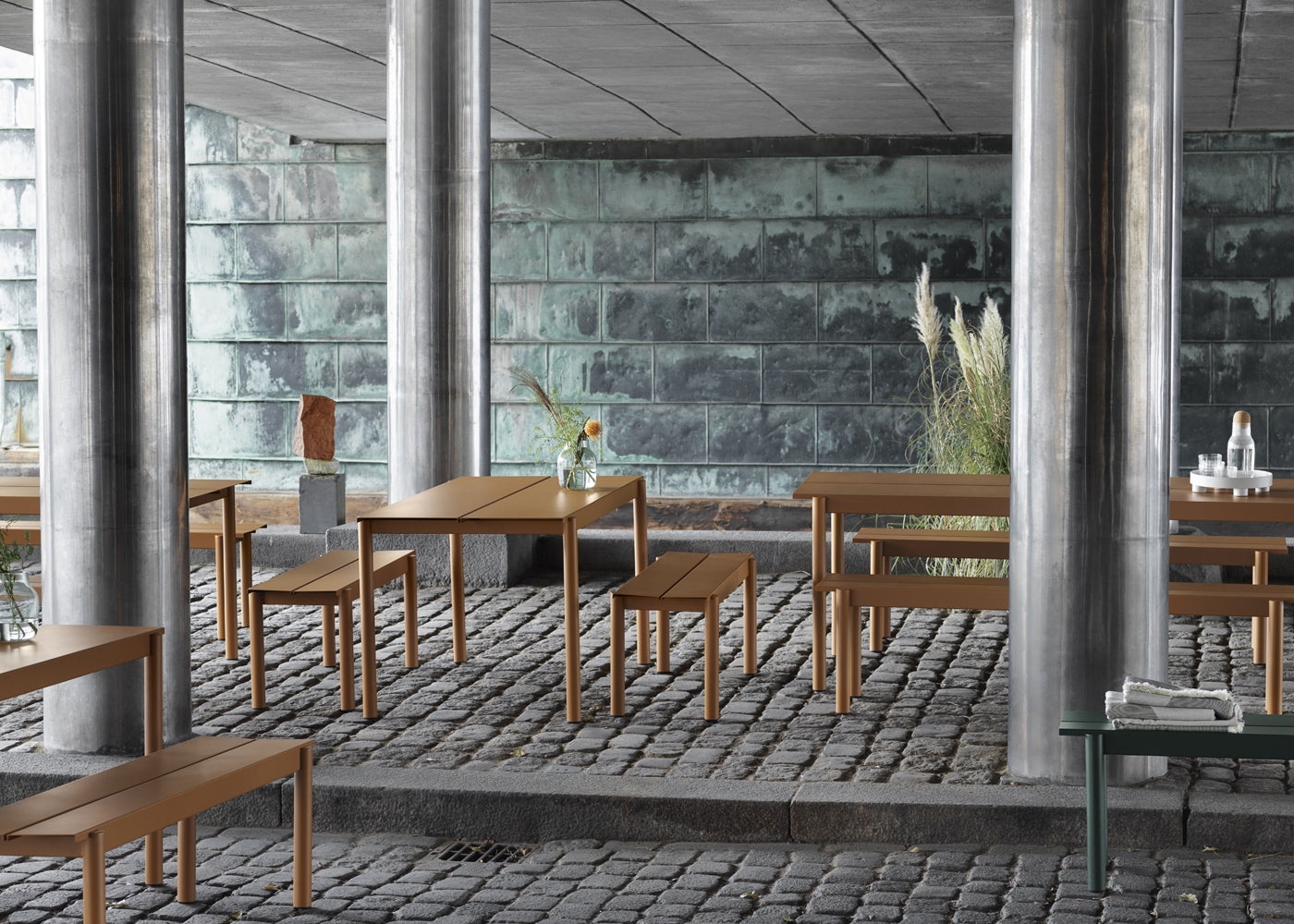 Linear Outdoor Steel Bench — image 3