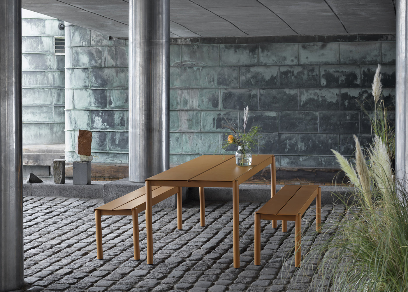Linear Outdoor Steel Bench — image 2